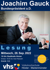 Lesung mit Bundespräsident a.D. Joachim Gauck