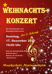 Weihnachtskonzert der Musikschule zum 3. Advent